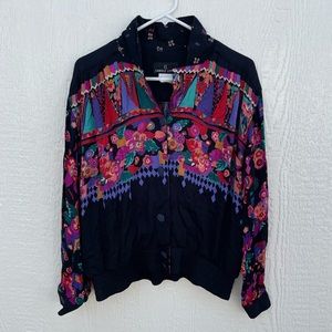 Vintage Carole Little Floral Jacket Size 8